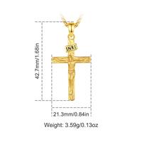 Gold-Plated Jesus Cross Pendant With 24" Box & Rop