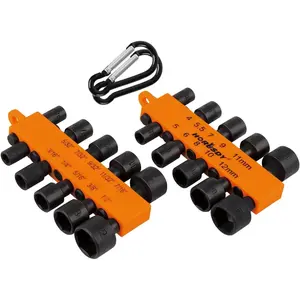 22- Power Nut Driver Set for  Drill, SAE and Metric, 1/4" Nut Driver Hex , Hex  Drill Bit Set