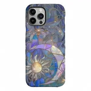 Stained Glass Sun Moon Tough Phone Case for iPhone 17 16 15 14 13 12 11 Pro Max Plus Air - Celestial Aesthetic Gift