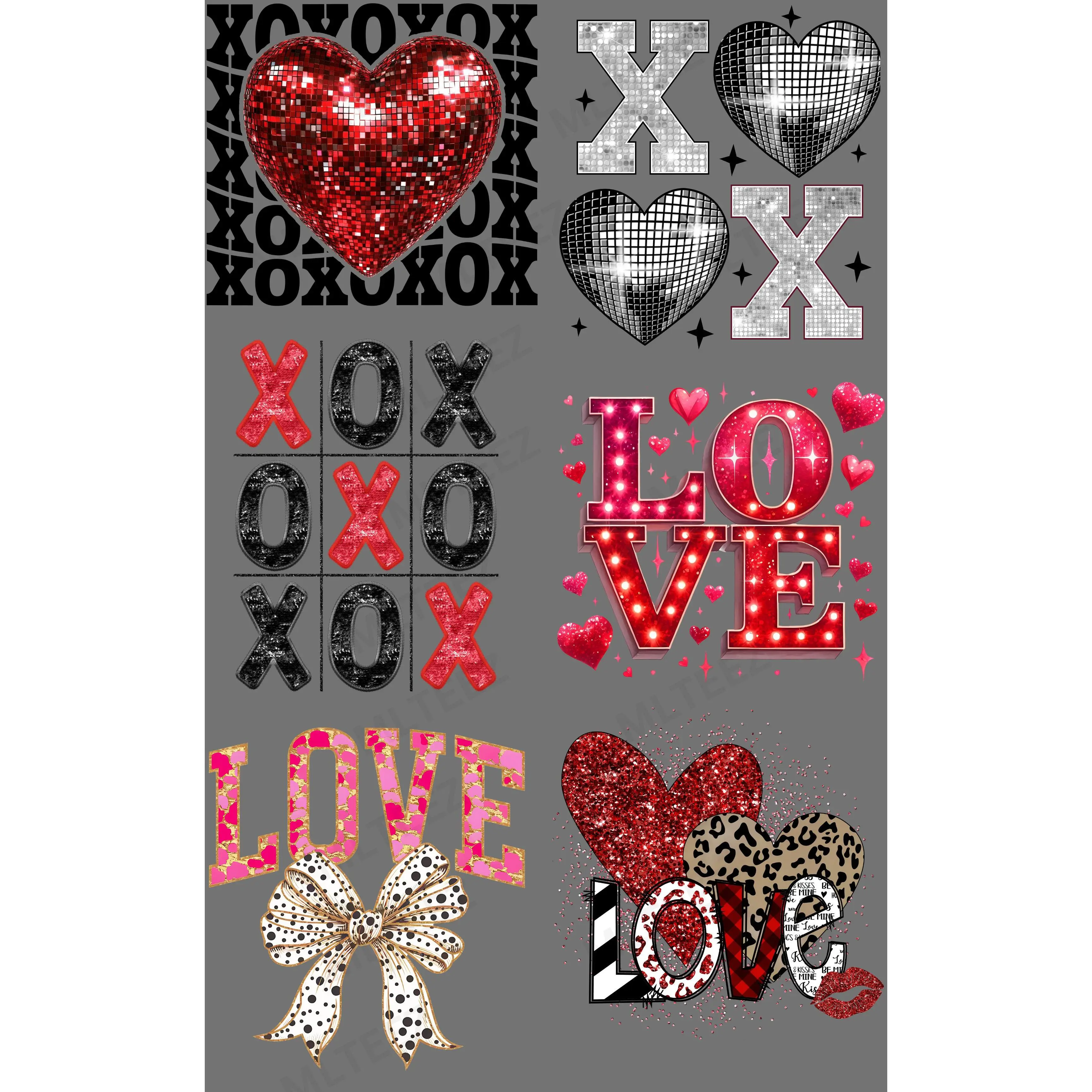 XOXO PREMADE GANGSHEET  - 22X36 DTF TRANSFERS - DIRECT TO FILM