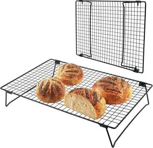Heavy Duty Sourdough Cooling Rack, 17*11*3 Inch Elevated Design, Black, 1 Piece Baking Must Have Great Gift for Baking Lovers