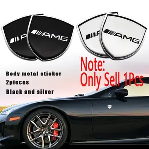 Amg Metal Shield Car Emblem Sticker, Fits A35 A45 C43 C63 E53 E63 Cla45 Gla45 Glc43 Glc63 Gle53 Gle63 Gls63 Gt43 Gt53 Gt63, 3D Embossed, Waterproof