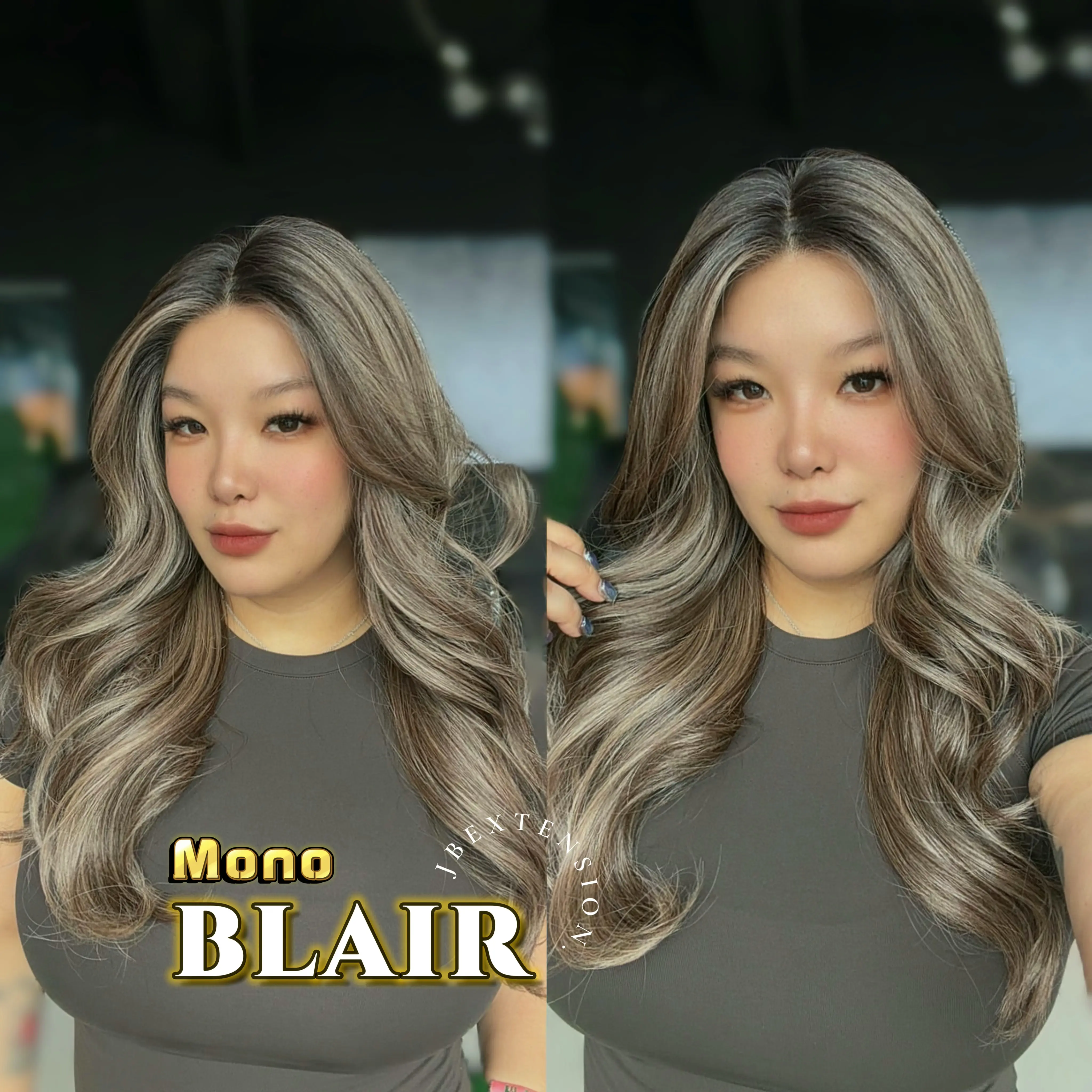 JBEXTENSION BLAIR MONO Monofilament Handmade Wig 6X5 Full Monofilament Hand Tied Top Wig 24 Inches Mono Lace Wig with Anti-slip Silicone Strips Glueless Wig BLAIR MONO【BENDY EAR TABS】