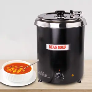 Hakka 6Qt Soup Warmer Commercial Soup Kettle Warmer with Hinged Lid and Detachable Stainless Steel Pot