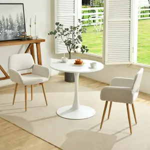 【Deal】Homy Casa Dining Chair Set of 2 for Vanity and Living Room, Mid-Century Upholstered Kitchen Side Chairs