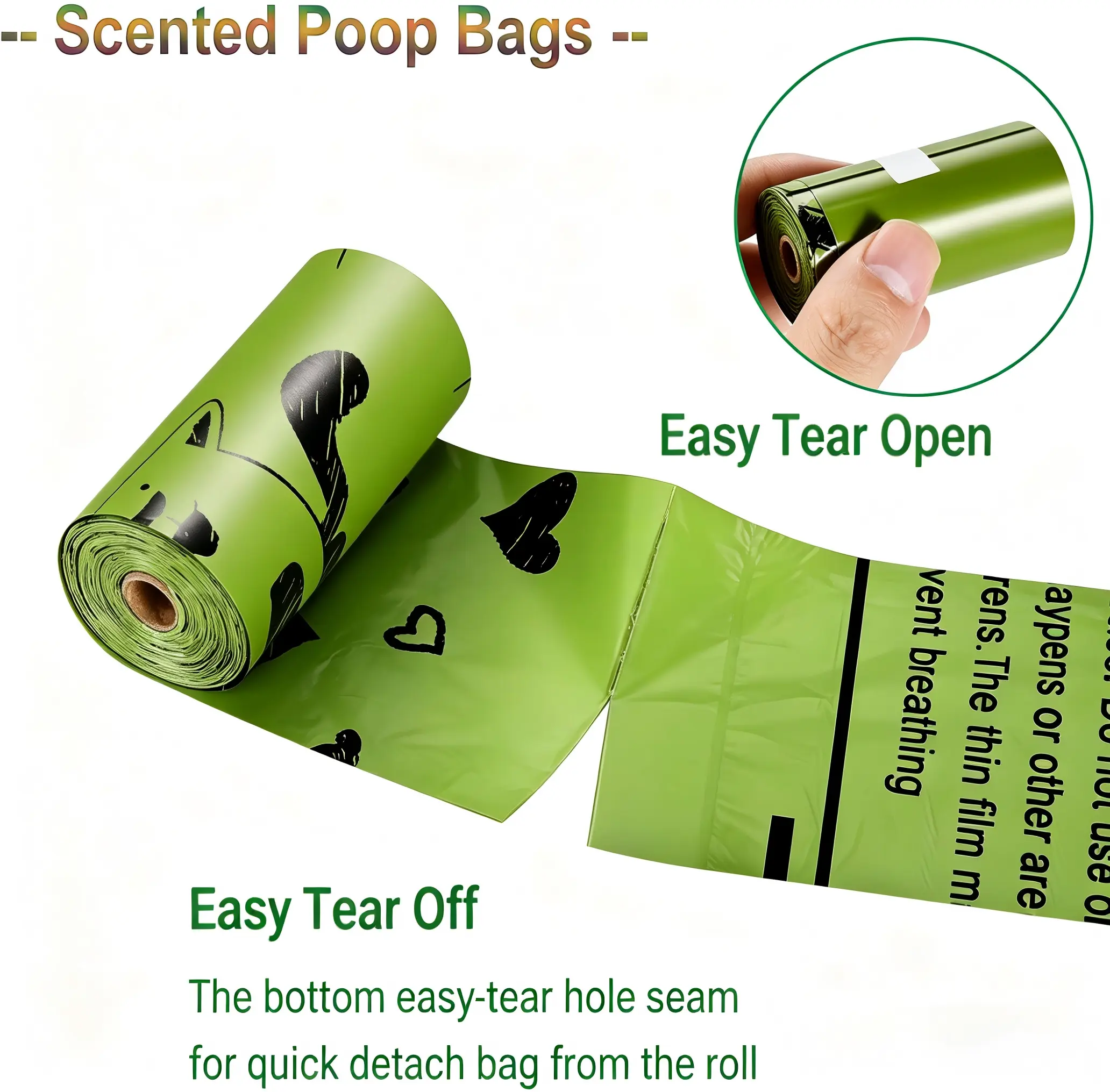 No Leaks, Eco-Friendly! Compostable Dog Poop Bags, Thick & Durable Waste Bags for Pet Owners