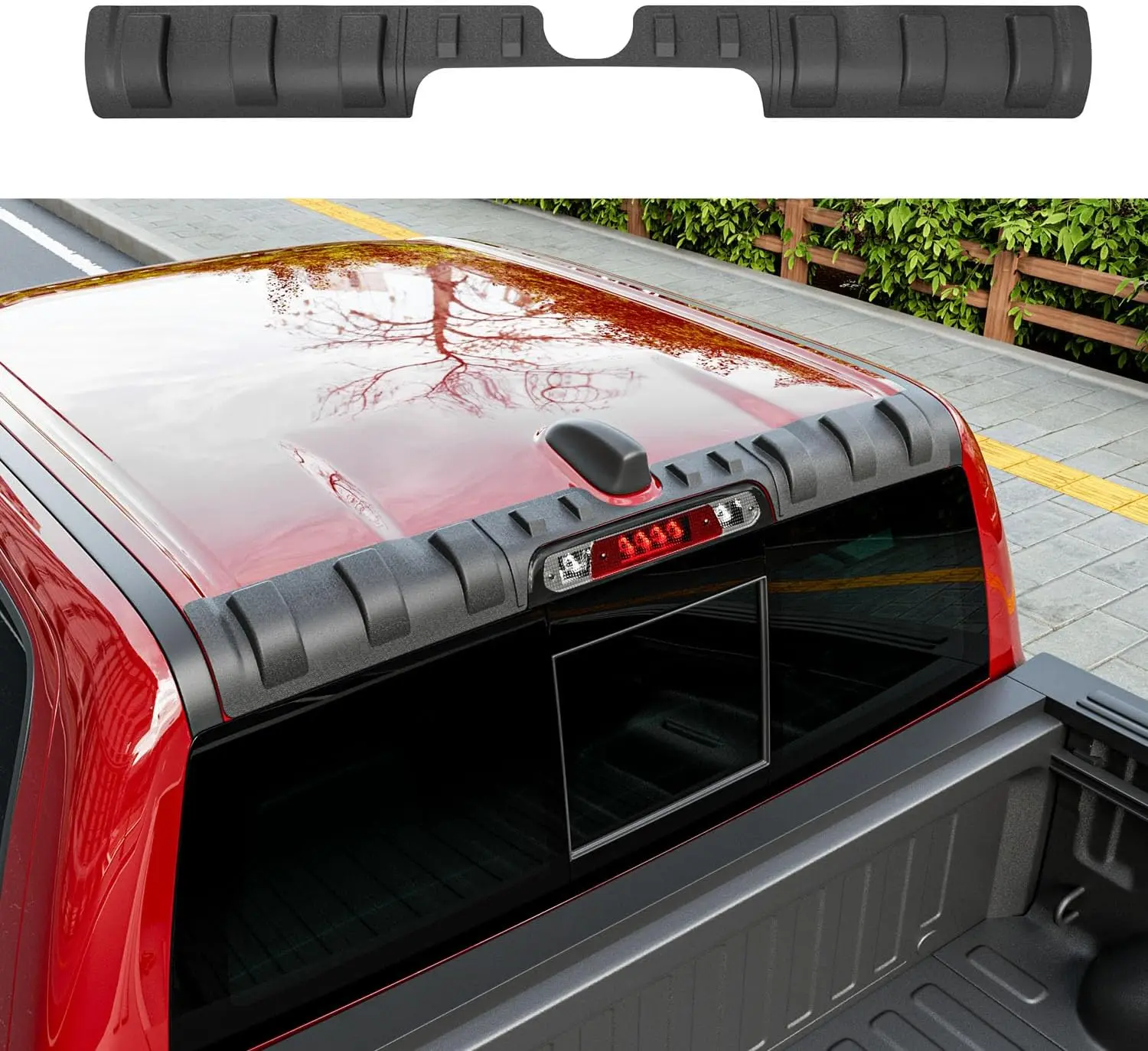 [Fits 19-25 RAM 1500] Rear Roof Protector Compatible with 2019-2025 Dodge Ram 1500 Big Horn Rear Roof Spoiler Upgraded TPE Truck Cab Protector Replacement for 2019-2025 Dodge Ram 1500 Accessories
