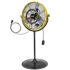 HiCFM 4400 CFM 20 Inch Outdoor Misting Fan Pedestal Standing Base with IP44 Enclosed Motor, Detachable Mist Spray Kit, 9 FT Cord & GFCI Plug, 120 Degree Tilted Head, UL Outdoor Approved