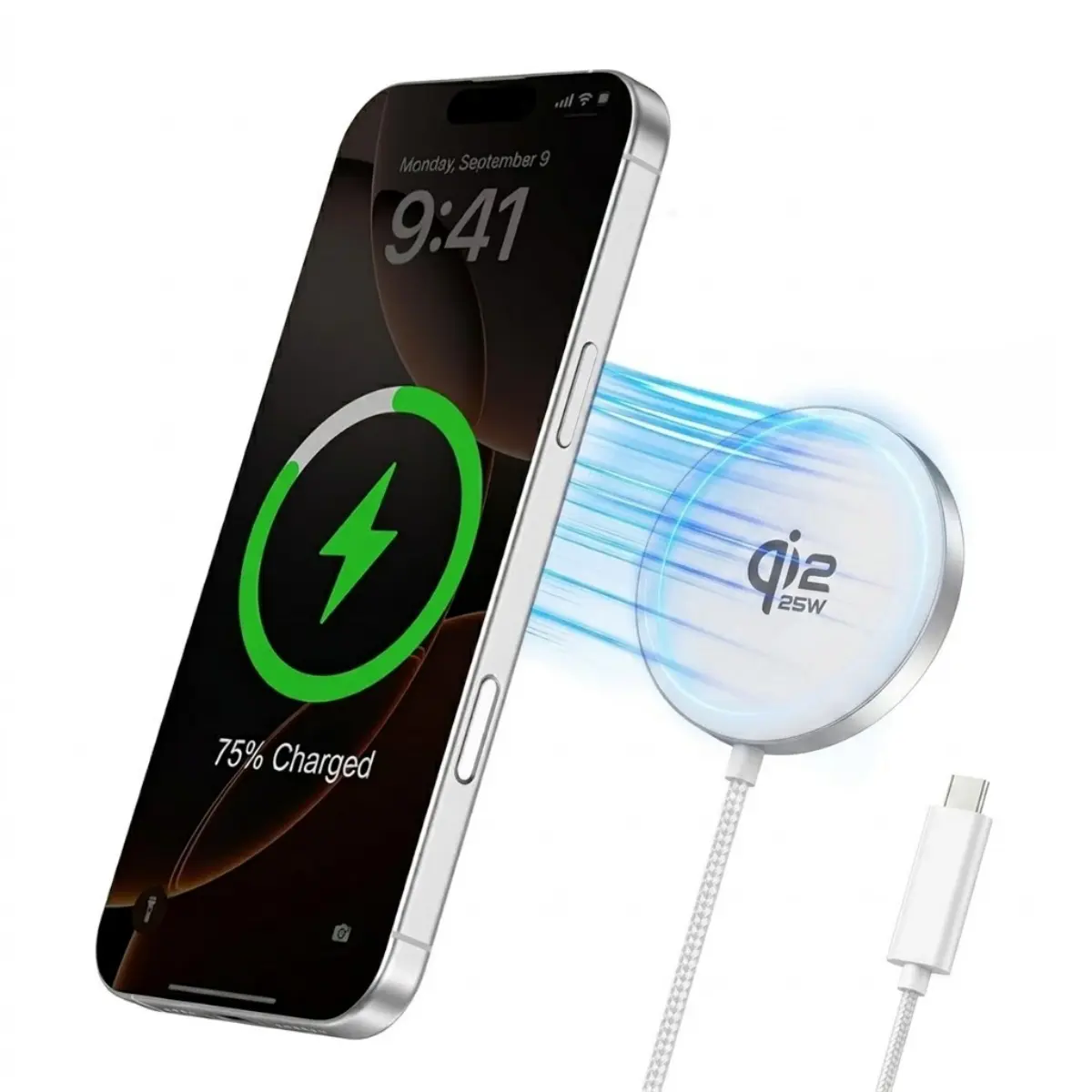 25W Qi2 Magnetic Wireless Charger for Magsafe Charger for iPhone 17/16/15/14/13/12Pro Max, Air pods 4-2Pro, Samsung Galaxy, Google Pixel, and More, Lightweight for Travel Home Office Desk