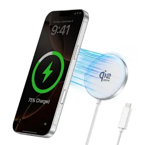 25W Qi2 Magnetic Wireless Charger for Magsafe Charger for iPhone 17/16/15/14/13/12Pro Max, Air pods 4-2Pro, Samsung Galaxy, Google Pixel, and More, Lightweight for Travel Home Office Desk