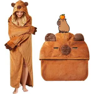 Cute Capybara Wearable Blanket Hoodie Funny Birthday Gifts for Women Adults Teen Girls Valentines Day Anniversary Present for Daughter Granddaughter Wife