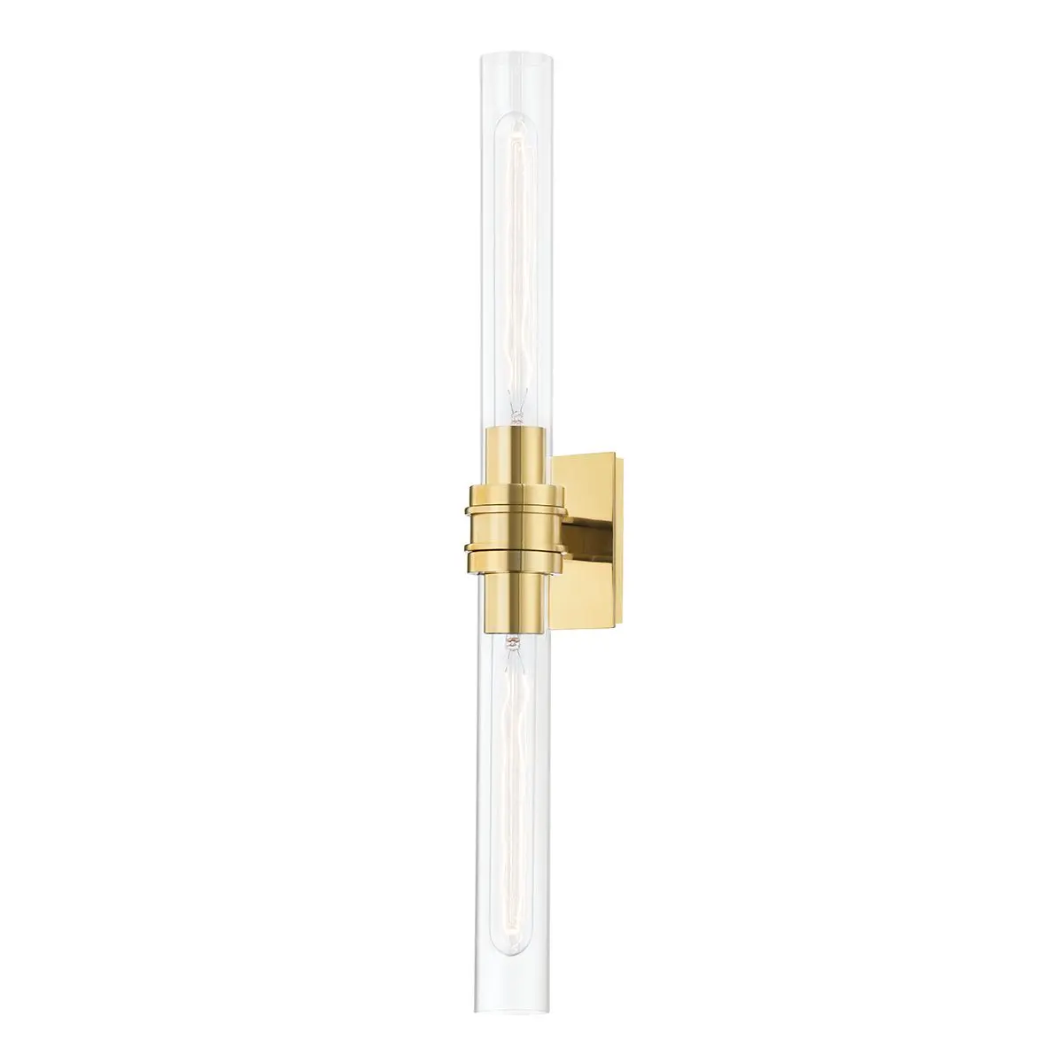 Stylish Oakfield Sconce with Clear Glass Shades, Versatile Mounting, and Robust Metal Design