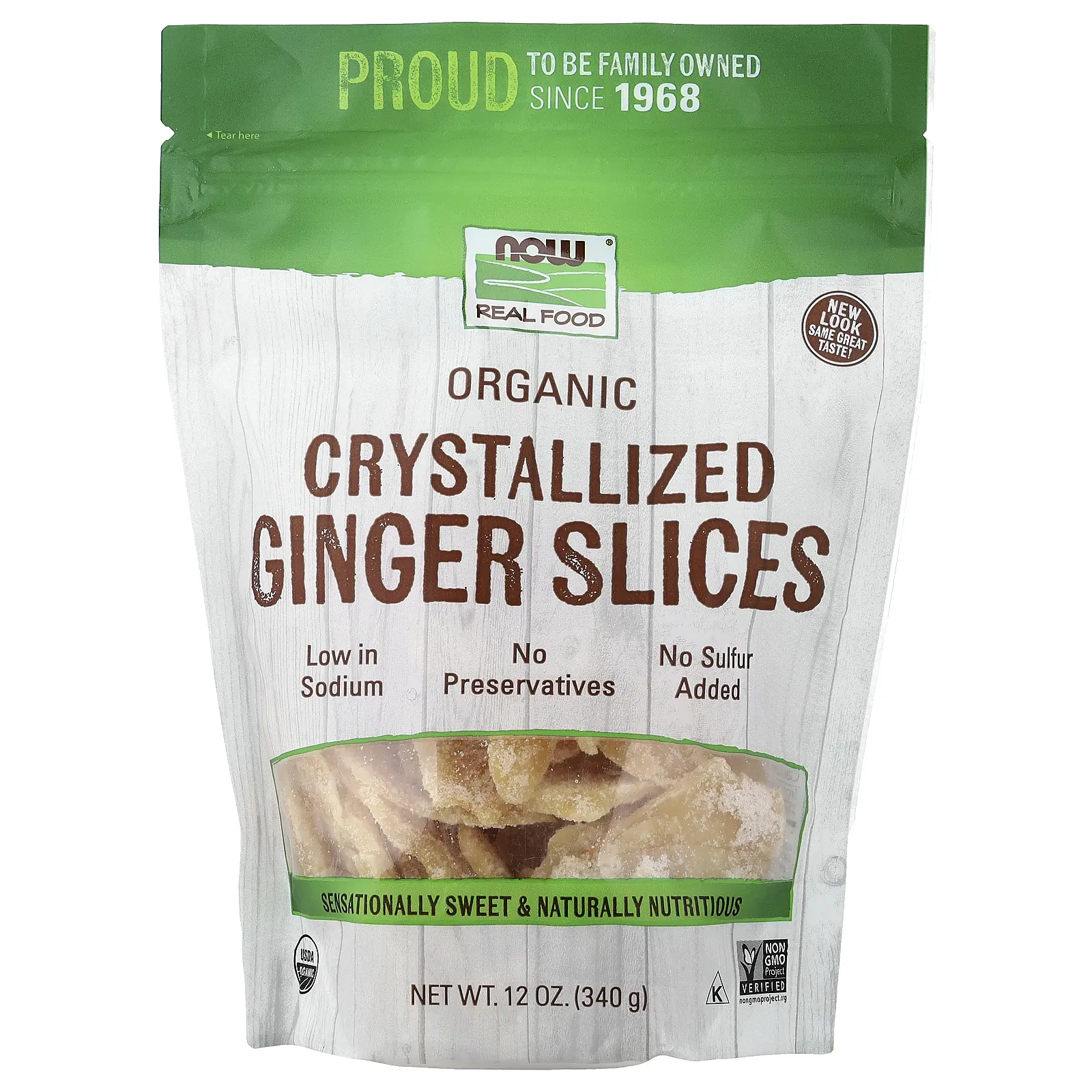 NOW Foods Real Food, Organic Crystallized Ginger Slices, 12 oz (340 g)