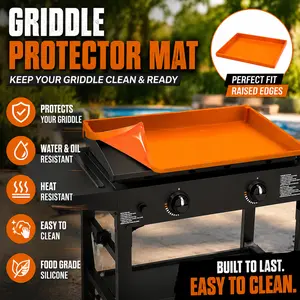 Griddle Cover Mat for Blackstone, Full-Edge Heavy Duty Food Grade Silicone Blackstone Griddle Mat 17/22/28/36 Inch, Gift for grill man