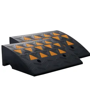 VEVOR Rubber Curb Ramp 2 Pack, 6" Rise Height Heavy-Duty 33069 lbs/15 T Capacity Threshold Ramps, Driveway Ramps with Stable Grid Structure for Cars, Wheelchairs, Bikes, Motorcycles