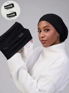 Women's Muslim Turban Hat, Stretchable Plain Design, Soft & Comfortable Daily Wear, Ramadan Fashion Accessory, Turban Hijab