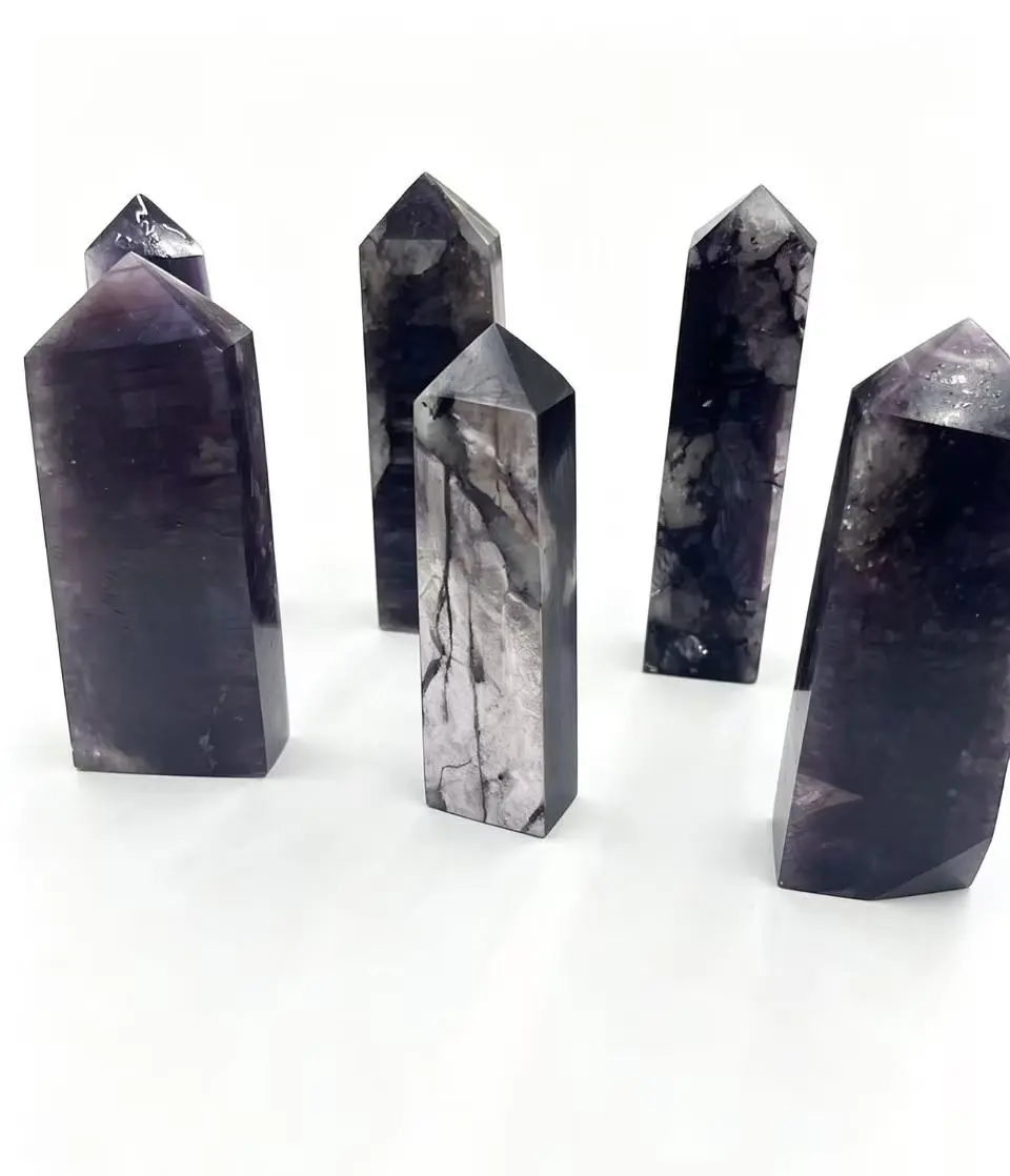 Natural Chevron Amethyst Tower Point - 150g Crystal Obelisk for Reiki, Meditation, and Home Decor