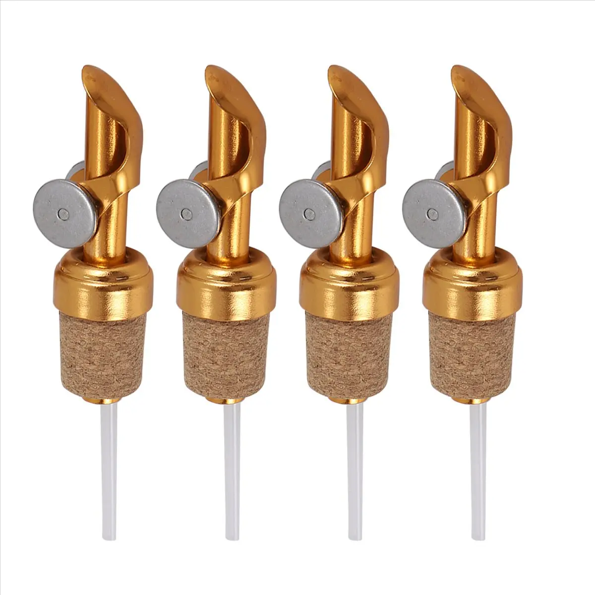 4 Pack Olive Oil Spout with Cork Oil Spout Liquor Pourers Olive Oil and Vinegar Stopper for Kitchen Pours Liquor or Oils