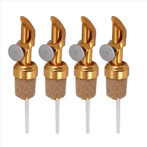 4 Pack Olive Oil Spout with Cork Oil Spout Liquor Pourers Olive Oil and Vinegar Stopper for Kitchen Pours Liquor or Oils