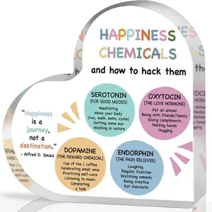 Happiness Chemicals Decor, Wellbeing Art Printed Gifts Therapy Office Decor, Mindfulness, DBT Poster, Mental Health Decorations for Counseling Office, Ornaments