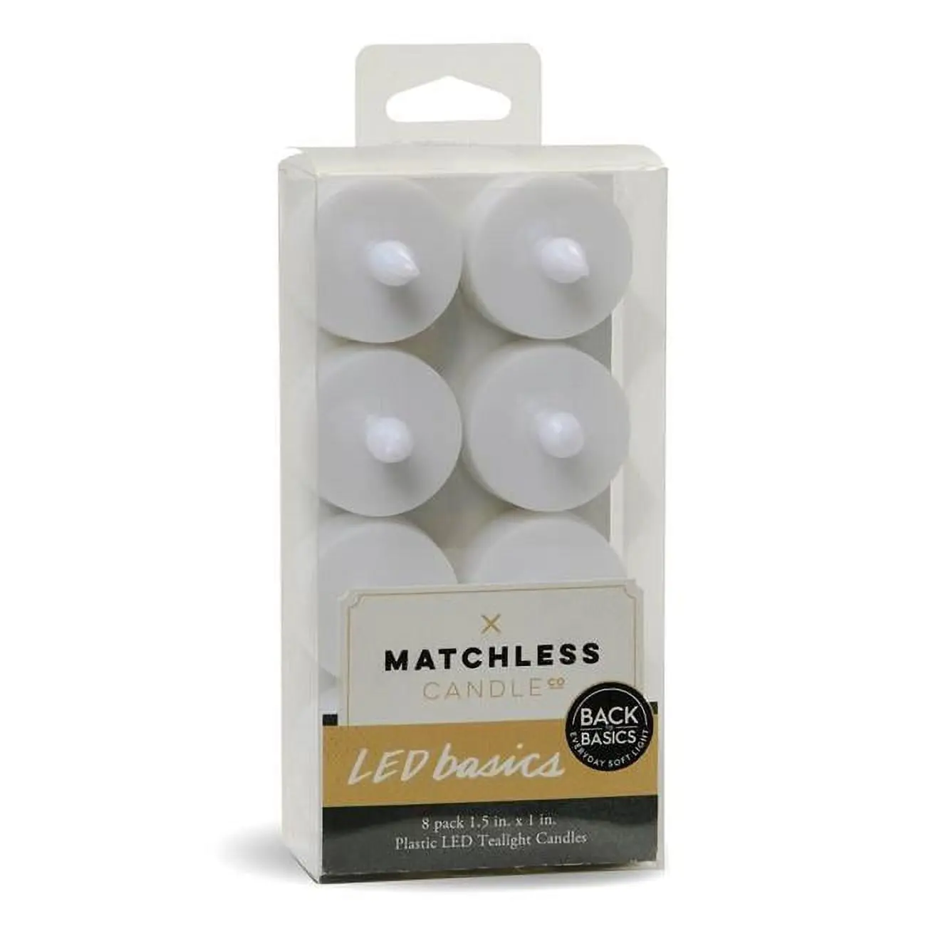 L&L 9046007 1.5x1.5 in. Dia. Matchless Darice White Unscented Flameless Flickering Tealight Candles - Pack of 4, Ideal for Home Decor, Living Room & Room Accents, Room Decor