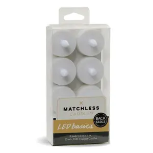 L&L 9046007 1.5x1.5 in. Dia. Matchless Darice White Unscented Flameless Flickering Battery-Operated Tealight Candles - Pack of 4, for Home Decor, Room Decor