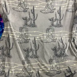 WESTERN Gris THROW BLANKET KING SIZE