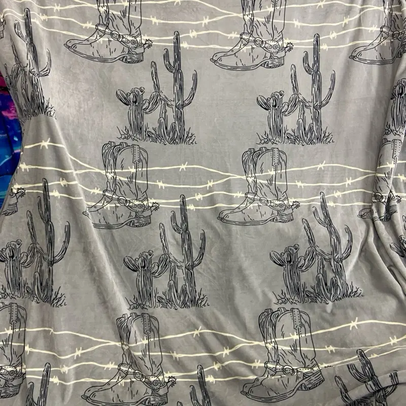 WESTERN Gris THROW BLANKET KING SIZE