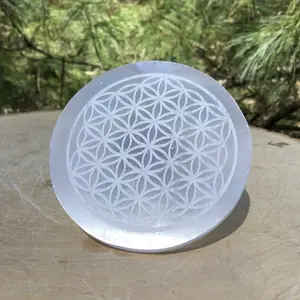 Selenite Crystal Charging Plate Flower Of Life