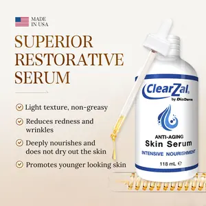CLEARZAL Anti-Aging All Natural Skin Serum Moisture Embracing Formula with Essential Oils, 4 ounces help relieve irritation, dryness and flakiness.Non-Greasy，helps reinforce skin’s natural defenses, soothe redness, and restore elasticity and suppleness