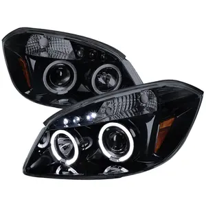 2005-2010 Cobalt G5/Pursuit Dual Halo Projector Headlights (Glossy Black Housing/Smoke Lens)