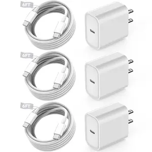 USB C Charger Block,3Pack Long 6FT USBC to USBC  iPad Cord 20W  17 Pro Max Charger Travel Plug   for  17/17 Air/17 Pro/16/16e/16 Pro/16Plus/15/15Pro/Pro Max/Plus,iPad