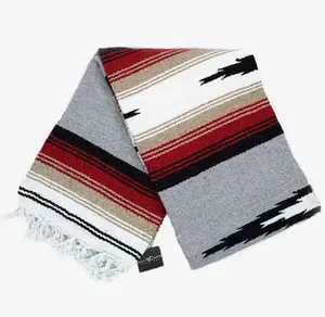 Grey Baja Diamond Mexican Blanket