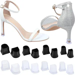 8 Pairs High Heel Protectors Heel Caps Shoes Replacement Tips Pin Non-Slip Anti-Noise Stiletto Heel Stoppers Covers Silent for Repairing Shoes Grass Wedding Gravel Wetlands Outdoor Events