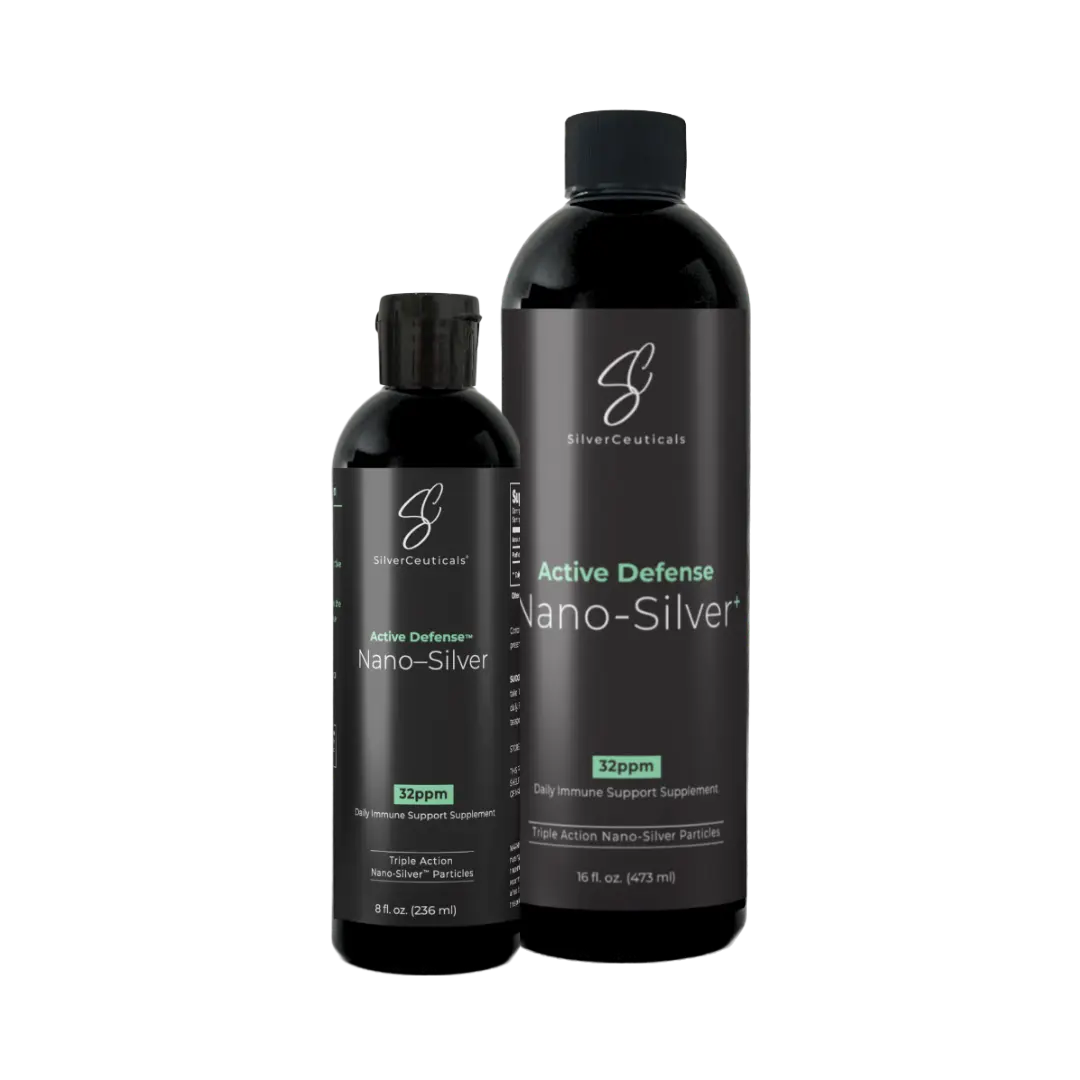 Active Defense Nano Silver+ Immune Support - 32ppm Triple Action Edible Immune Supplement For Whole Family | SilverCeuticals