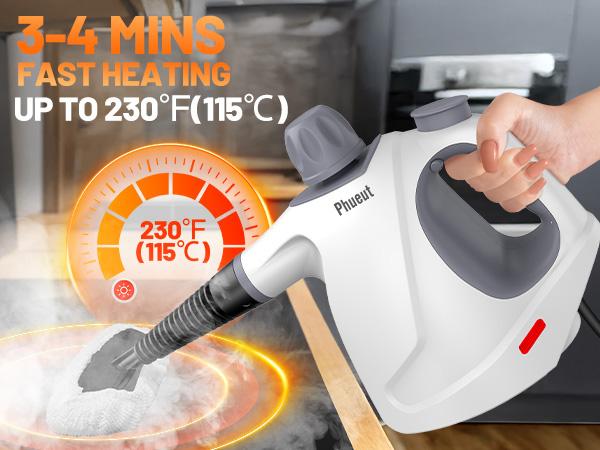 Phueut 1250W Pressurized Steam Cleaner with 11-Piece Accessories 360-Degree Angle for Floor Grout Tile Grease Multipurpose Home Cleaning Tool 15.2OZ Water Tank Capacity Phueut 1250W Pressurized Steam Cleaner with 11-Piece Accessories 360-Degree Angle for Floor Grout Tile Grease Multipurpose Home Cleaning Tool 15.2OZ Water Tank Capacity
