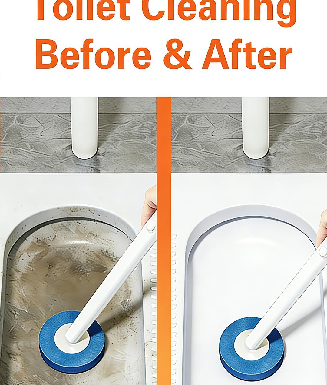 SOPAMI Wall Mount Disposable Toilet Brush Kit with 16/32 Replaceable Brush Heads Rotating Universal Brush Head All Round Deep Clean Toilet Bowl Gap Odor Reducing Mess-Free Small Bathroom Supply