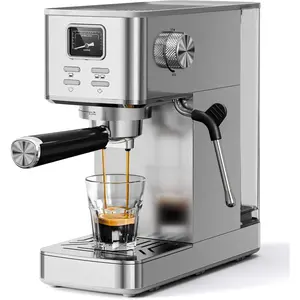 Espresso Machines with Milk Frother, Professional Espresso Coffee Machines with Removable Water , Cappuccino & Latte Machine with Steam Frother for (Stainless Steel)