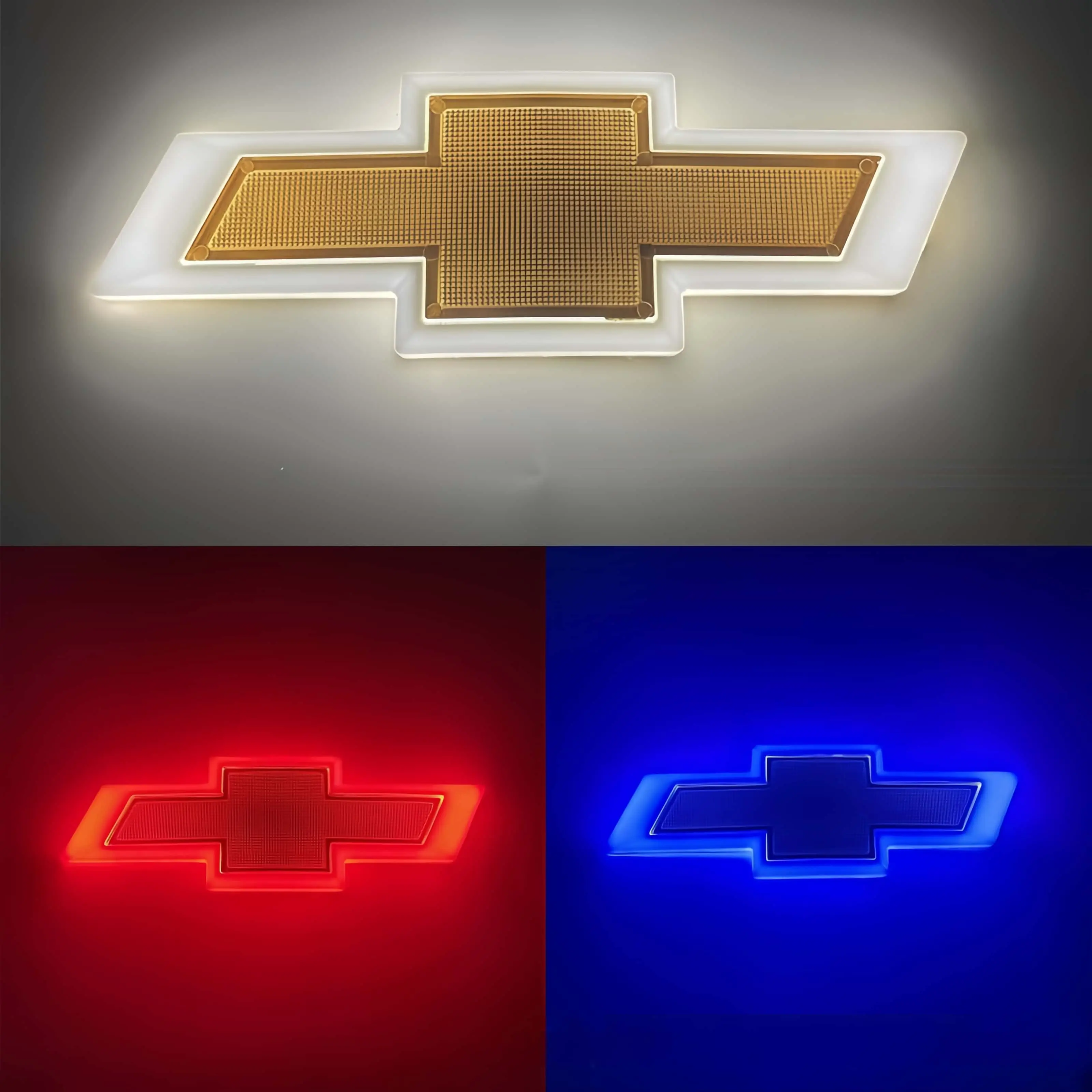 4D 5D Illuminated LED Car Emblem Light for Chevrolet, Waterproof Glowing Front Grille Badge Logo Light, Bright LED Illuminated Vehicle Logo Accessory Fit Chevy Models