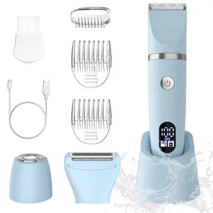 3 in 1 Bikini Trimmer, Pubic Hair Trimmer, Intimate Pubic Trimmer, Electric Shaver Razor for Women Waterproof, Wet & Dry Use Body Hair Trimmer for Arm Leg Armpit, Underarm Trimmer, Rechargeable Hair Removal Device, Multifunctional Hair Trimmer