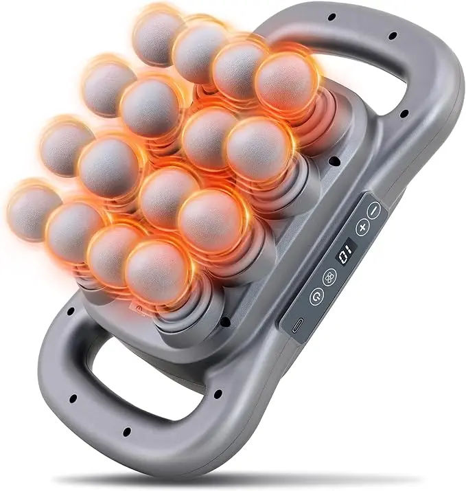 16-Head Massage Gun Set, Deep Tissue Percussion Massager, Electric Massage Tools with 9 Styles & Levels, Dark Grey Body Care Machine