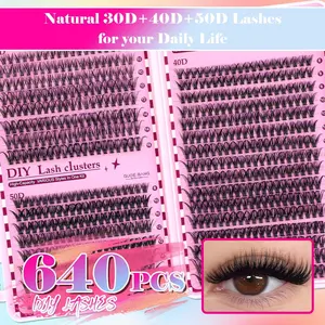 Natural Long D Curl False Eyelashes, 3D Cross Design, Beginner-Friendly, Realistic Daily Wear, Non-Toxic, Mixed Length, 0.07mm Thickness