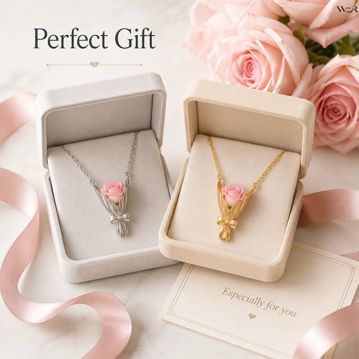Bouquet Pendant Necklace Gold Silver Draped Bow Jewelry Sparkling Elegant Lightweight Comfortable Versatile Feminine Romantic Gift for Women Girls Daily Wear Special Occasion Perfect Accessory