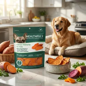 Sweet Potato Chews for Dogs | Healthfuls Sweet Potato Slices Healthy Dog Treats – Limited Ingredient, Grain Free, Made from Real Dried Sweet Potatoes, 16 oz