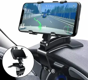 360 Degree Rotation Dashboard Cell Phone Holder for Car Clip Mount Stand Fits 4 to 7 inch Smartphones Easy Install Secure Fit