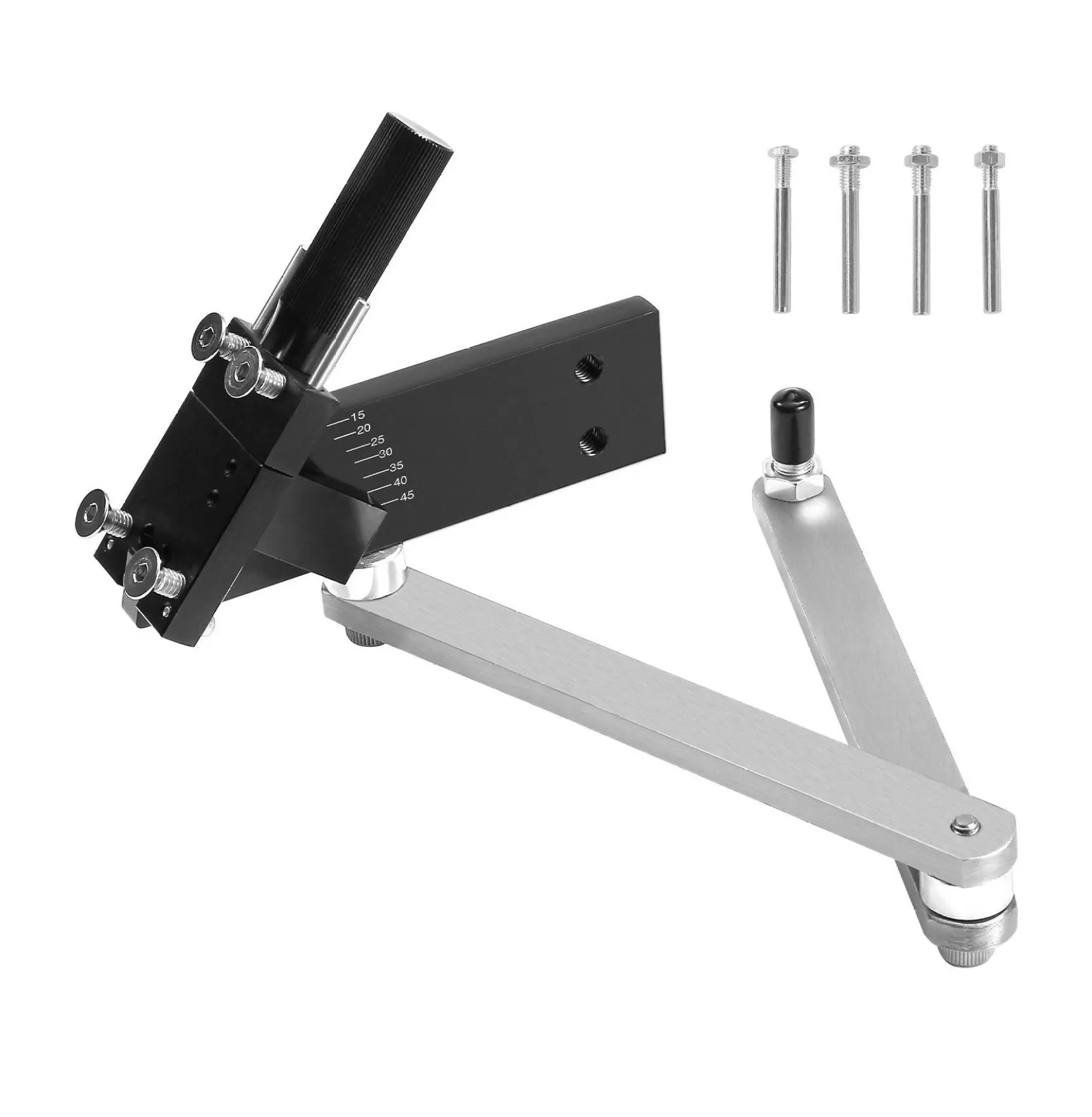Lawn Mower Blade Sharpener, 15-45 Adjustable Tool with Balancer & Adapters