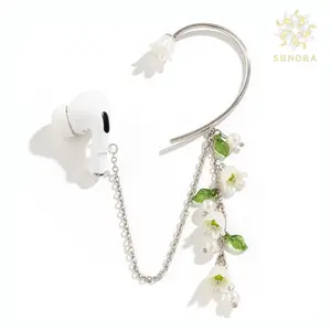 SUNORA Lily Chain AirPods Ear Hooks for Daily Use, Elegant Anti-Lost AirPods Earring Accessory for Women