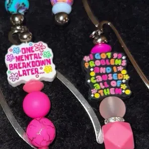 Focal Bookmarkers with Colorful Beads and Cross Charms for Book Lovers