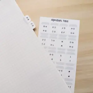 Alphabet Contact Tabs - Minimal A-Z Page Marker Book Accessories for Hobonichi Journals, Address Books (20 Tabs)