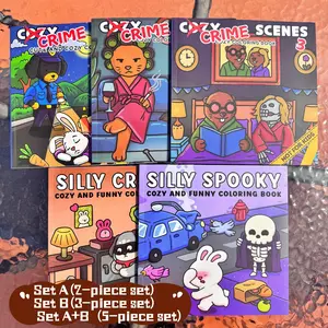 Adult Coloring Book Set, 2/3/5 Pieces Multi-Theme, Stress Relief Painting, Enjoy Drawing Process, Ideal for Daily Leisure, Holiday Gift Art